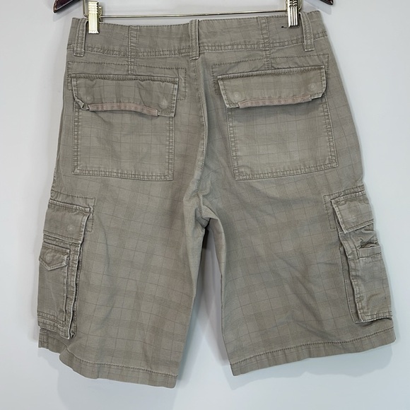 BC Clothing Men's Cargo Shorts Tan Plaid Pockets Cotton Size 32 - Picture 6 of 10